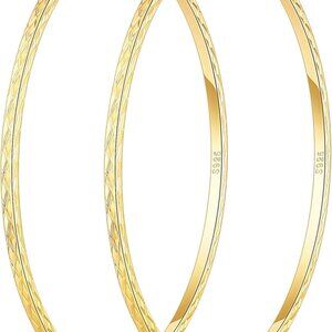 Gold Hoop Earrings Women Lightweight 14K Gold Plated Hypoallergenic Big Hoop